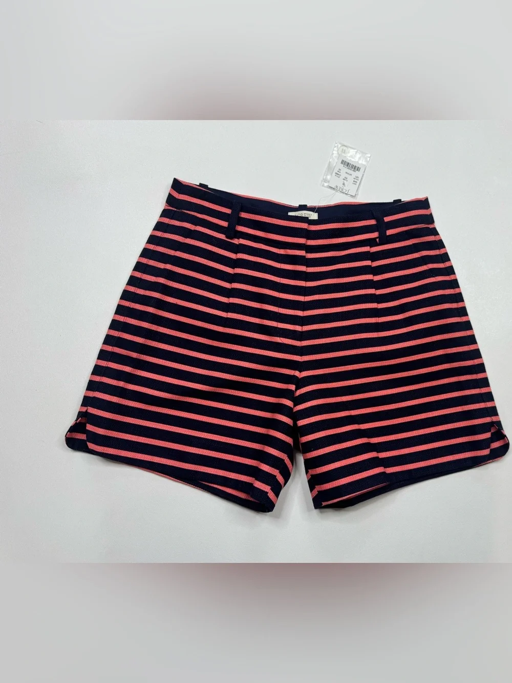 NWT J. Crew High Waist Dolphin Hem Woven  Striped Women’s Shorts Size 00